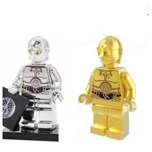 スターウォーズ　C3PO ゴールド　シルバー　メタリックカラー　ミニフィグ　2体　レゴ互換　フィギュア　C-3PO