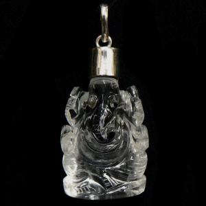 おまかせ品】天然石 ヒマラヤ水晶 ガネーシャのペンダント (102