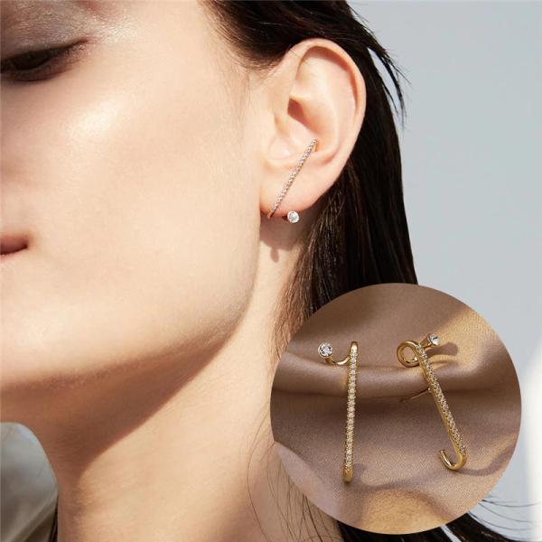 イヤカフ風 ピアス ツイスト イヤークリップ スタッドピアス 女性 ガールズ ジュエリー ギフト