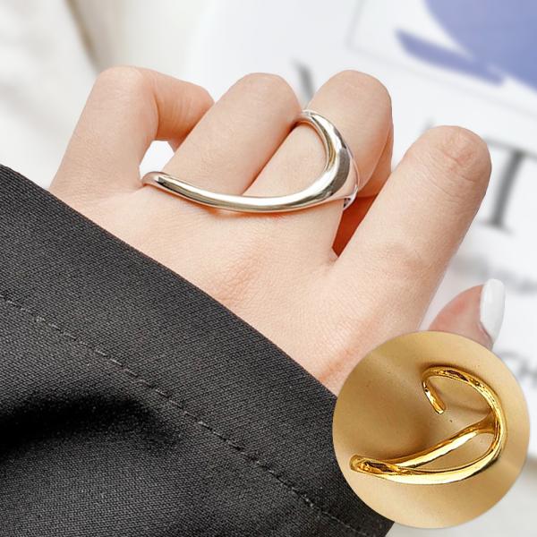 ダブルフィンガーリング ツーフィンガー スパイラル Aは925シルバー Bゴールドは925に銅メッキ