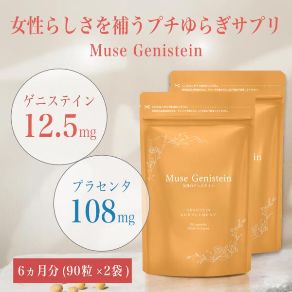 【公式】キレイデラボ ミューズゲニステイン 6か月分 （90粒×2袋）更年期 大豆イソフラボン エク...