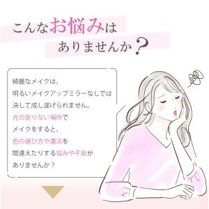 女優ミラー 鏡 卓上 三面鏡 拡大鏡 ライト付...の詳細画像1