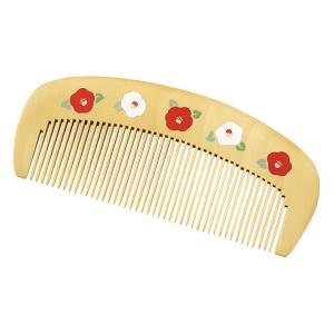 くろちく 椿堂 潤いつげ櫛 ケース付 つげ櫛 本つげ くし 椿/薔薇と蝶