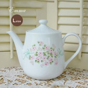 imane イマン エマ ポット L 700ml(ティーポット かわいい 一人用 〜 二人用 小花柄 花 フラワー 陶器 磁器 花柄) 1-2W