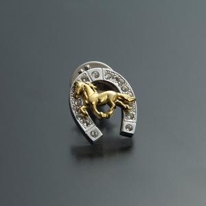 馬と蹄鉄ピンブローチ(ピンブローチ おしゃれ メンズ 男性