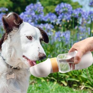 ポータブル ペット 水・餌やりポット(ペットウォーターボトル ペット 水筒 ペット用品 給水器 給水機 ペット用 犬) 即納