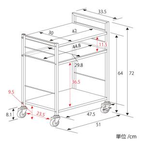 FRAMES&SONS ステン天板キッチンワゴ...の詳細画像1