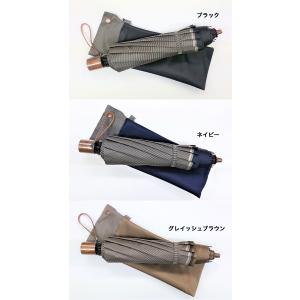 小宮商店 甲州織 裏縞模様 紳士 雨晴兼用 折...の詳細画像2