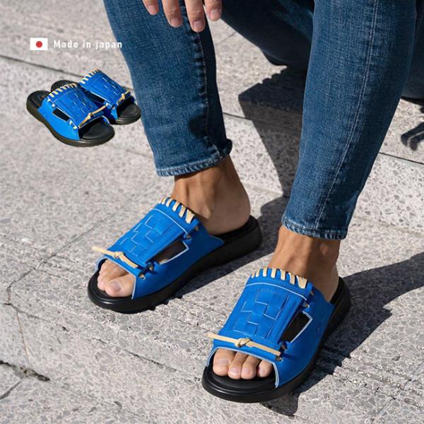 GLOVE SANDAL グローブサンダル ブルー(レザーサンダル メンズ おしゃれ スポーツブラン...