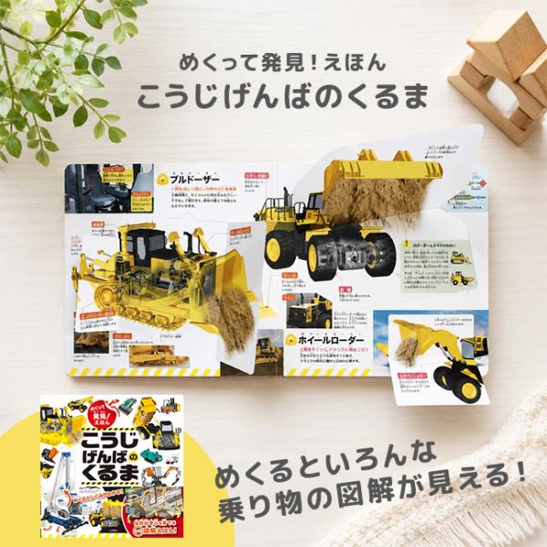 めくって発見！えほん こうじげんばのくるま(はたらくくるま 絵本 乗り物 イラスト しかけ絵本)【ギ...