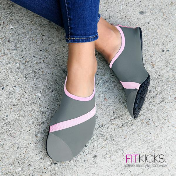 FITKICKS フィットキックス Classic Gray-pink(超軽量 コンパクトシューズ ...