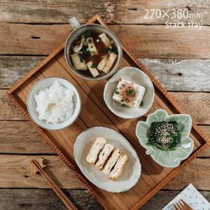 スタックトレイ 22×29cm DA-02(木製 お盆 ランチ 食事 トレー