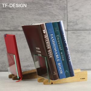 TF-DESIGN ブックスタンド スロープ(卓上 本立て 斜め 本棚 ラック 小さい ブックラック 木製 木 ガラス 透明 おしゃれ)｜kireispot