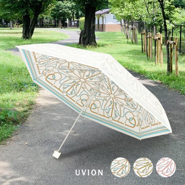 UVION プレミアムホワイト 50ミニ タッセルベルト(折りたたみ 日傘 レディース 日除け 紫外...