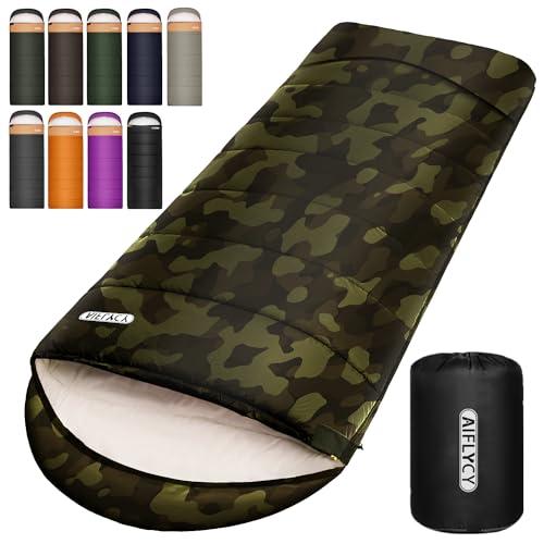 AIFLYCY 寝袋 シュラフ 封筒型 軽量 冬用 夏用足元に二重保温・230T防水オールシーズン ...