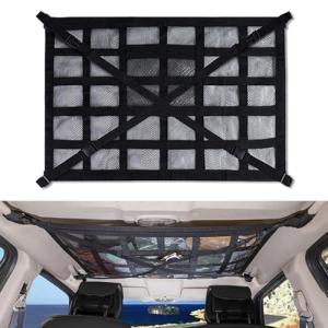 COBIVI 車収納 天井 車内天井収納 ラゲッジネット 荷物固定ネット ルーフボックス カーゴネット 2層タイプ 車内収納 ルーフネット車 調｜kirelab-net