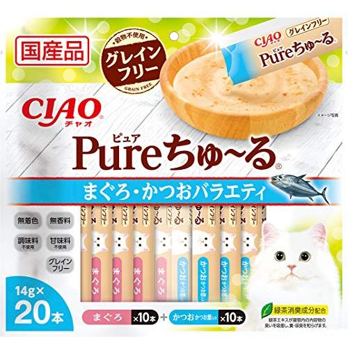 CIAO (チャオ) ピュアちゅ~る まぐろ・かつおバラエティ 20本
