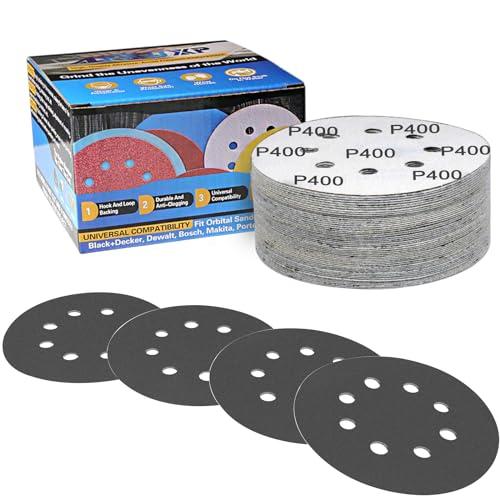 IROKCAKPT 耐水サンドペーパー 125mm #400番 サンダー ペーパー（50枚入）サンデ...
