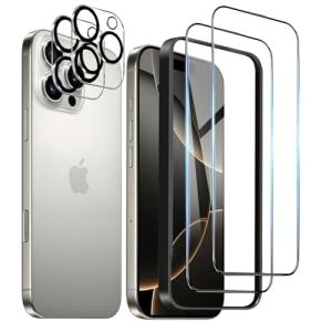 DZHFU 4枚入りiPhone 16 Pro 強化ガラスフィルム 6.3インチ 高透過率 全面保護フィルム 硬度9Ｈ 滑らかなタッチ操作 指紋｜kirelab-net