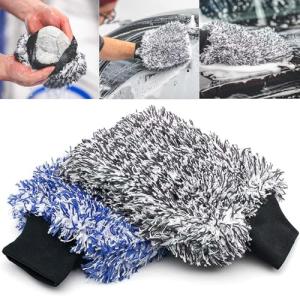 洗車 スポンジ 洗車グローブ 2枚セット水やほこり吸収！柔らかい！車を傷つけない ながら洗車 リッチフォーム 洗車 洗車 ミット 洗車用品道具｜kirelab-net