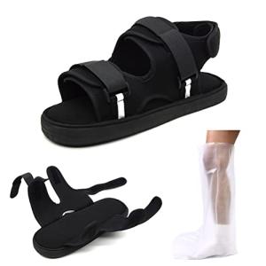 [AOIREMON] ギプスシューズ 術後シューズ 介護用 ケガ用 骨折サンダル ギプス靴 足関節装具 歩行補助 左右兼用 片足1足 調節 介護｜kirelab-net