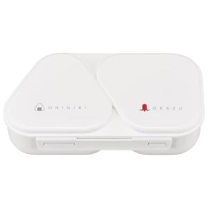 オーエスケー（OSK) 弁当箱 おにぎり ランチケース 大きめ 625ml ホワイト 押し型付 抗菌 ロック付き 電子レンジ対応 LS-16 日｜kirelab-net