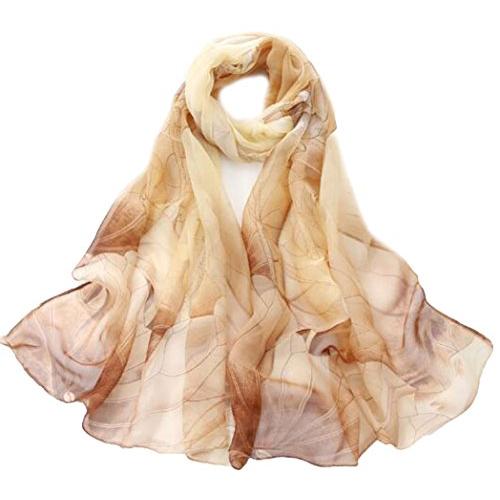 [ふく福] レディース 花柄 シフォン ビーチスカーフ マフラー 大判 ストール 薄手 春/夏/秋 ...