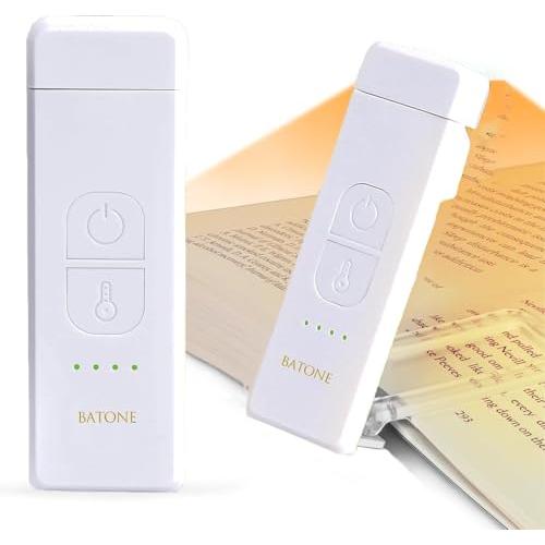 Batone 読書灯 ブックライト充電式 ポータブル クリップオンLEDリーディングライト4つの色温...