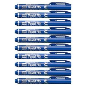ぺんてる ノック式油性マーカー ハンディS PentelPEN 細字 青 10本 NXS15-CP｜kirelab-net