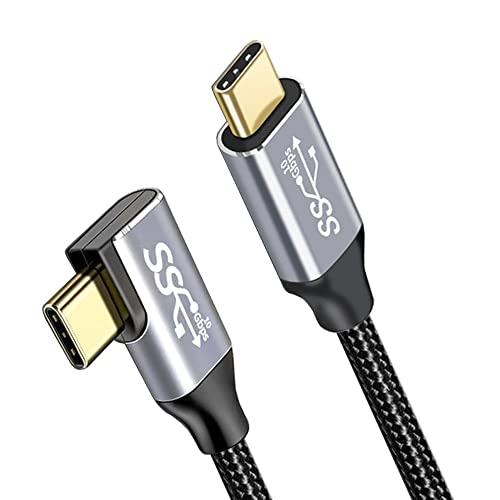 USB Type C ケーブル L字 2M USB3.1 Gen2標準 PD対応10Gbpsデータ転...