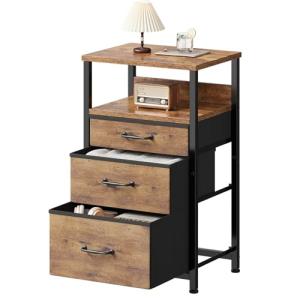 YeTom サイドテーブル サイドチェスト 洋服タンス 収納チェスト サイドチェスト 40*30*68.5cm 3つ引き出し付き 寝室 ナイトテ｜kirelab-net