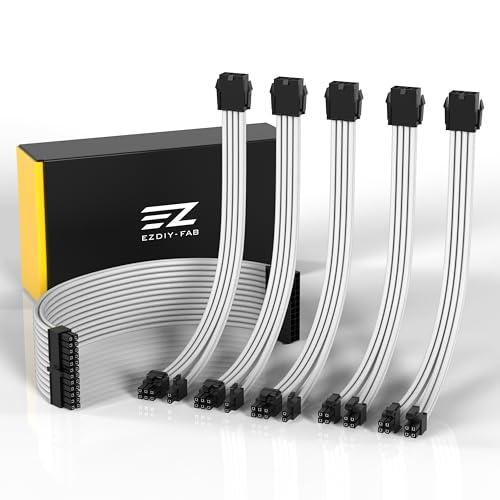 EZDIY-FAB PC電源延長スリーブケーブル 18AWG PSU 延長ケーブル カスタム Mod...