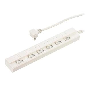 オーム電機 節電タップ 雷ガード 6個口 1m ランプ付き個別スイッチ 感電防止シャッター付きコンセント ホワイト HS-TPK61W-22 0｜kirelab-net
