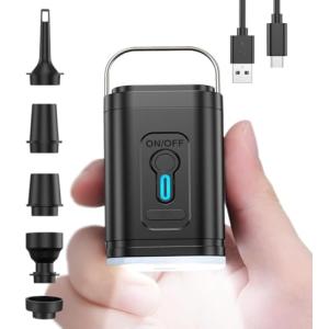 電動エアーポンプ アウトドア用エアーポンプ 1200mAH LEDライト付き Type-C充電式 エアーポンプ 電動空気入れ 空気抜く 超軽量｜kirelab-net