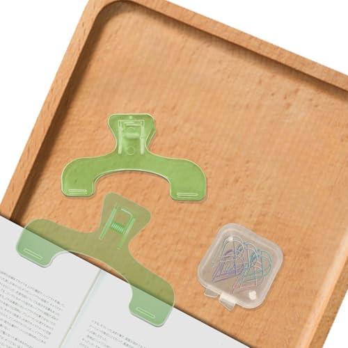 1個セットブッククリップ透明うかんむりクリップ｜教科書・楽譜・分厚い本も開いたまま固定 家族/オフィ...