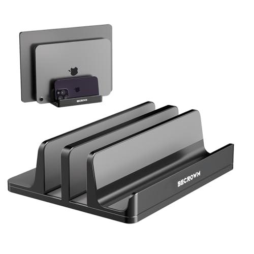 BECROWM アップグレード版 縦置きノートパソコンスタンド 縦置きスタンド アルミ合金 クラムシ...