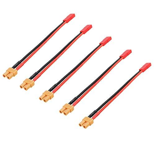 Yiqigou 5pcs XT60 XT-60メスプラグコネクタは10cm 20AWGシリコンワイヤ...