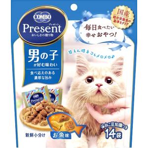 コンボ 猫用おやつ  キャット おやつ 男の子 かりかりドライ 国産 小分包装 お魚味 42g×6個(まとめ買い)｜kirelab-net