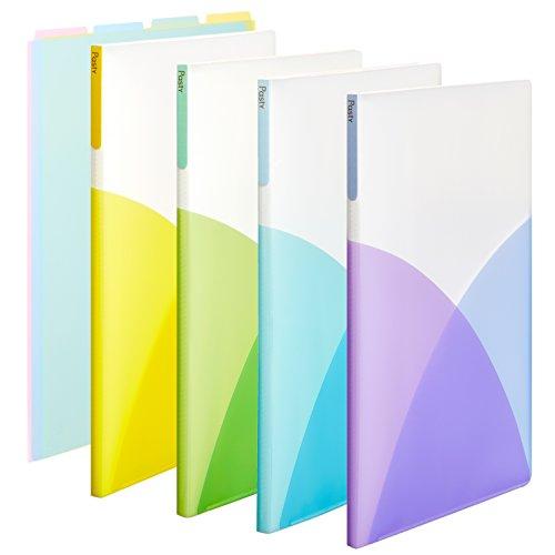 プラス クリアファイル A4縦 20ポケット Pasty フルーツスカッシュ 4色+インデックス1組