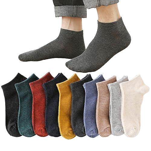 [KANGNAN] 靴下 メンズ くるぶしソックス 春夏用 10足セット綿 カラフルソックス アウト...
