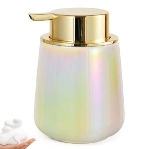 Umlaca ソープディスペンサー 泡 おしゃれ 泡ハンドソープ ディスペンサー 手動 陶器 320ml 手動式 ハンドソープボトル 泡 容器｜kirelab-net