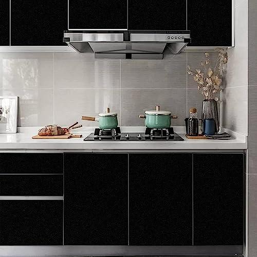 Cosnight リメイクシート 黒 壁紙シール 剥がせる壁紙 のり付き 60cmX5m 光沢 つる...