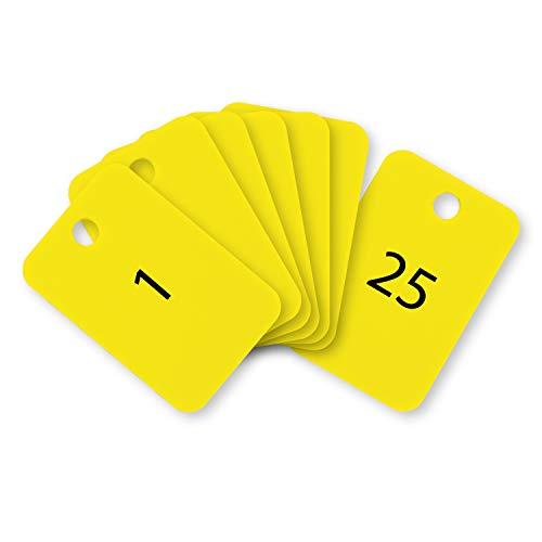オープン工業 番号札 小判札 荷札 整理券 角型 黄 25枚 1-25番 BF-54-YE