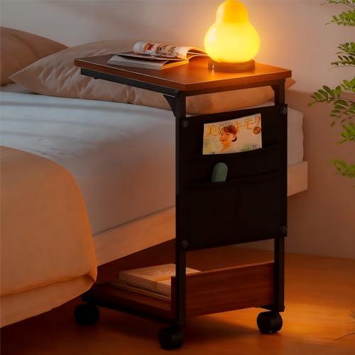 Holdm サイドテーブル キャスター付き ナイトテーブル サイドテーブル ベッド横 おしゃれ 幅3...