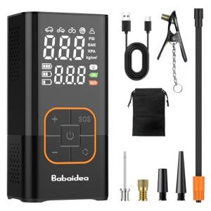 Babaidea 自転車 空気入れ 電動 電動空気入れ バイク 車 用 自動停止 コードレス 携帯用充電式 最大圧力150PSI エアーポンプ｜kirelab-net
