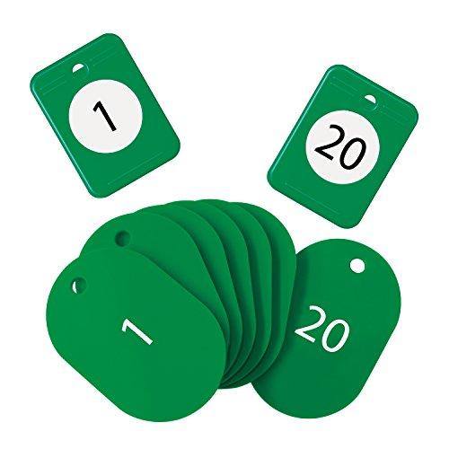 オープン工業 クロークチケット 親子札 番号札 1-20番 セット 緑 BF-150-GN