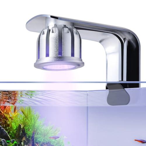 FEDOUR 14cm5Wクリップ水槽LEDライト、タイマー付き調節な小型水槽ランプ、3色切り替え、...