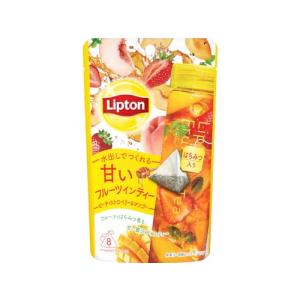 リプトン紅茶 甘いフルーツインティー ピーチ・ストロベリー&マンゴーティーバッグ 8袋×6個 [水出し紅茶] [はちみつ紅茶]｜kirelab-net