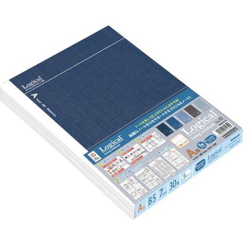 ナカバヤシ スイングロジカルノート セミB5/A罫/30枚 デニムカラー 5冊パック NB520A-...