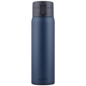 アイリスオーヤマ 水筒 ワンタッチ マグボトル 500ml ネイビー 真空断熱6時間キープ! 保温69℃以上保冷7℃以下 片手でオープンすぐ飲め｜kirelab-net